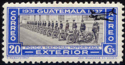 Stamp Guatemala no. 1 - guard of honour for president Ubico
