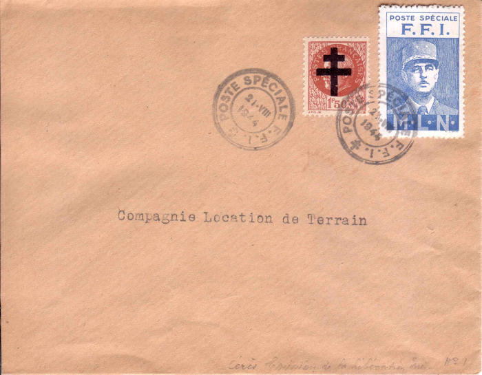French F.F.I. envelop from the strike week