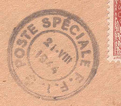 Date stamping 21-08-1944 on French F.F.I. envelop from the strike week