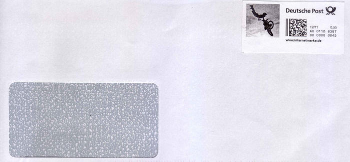 Envelop met Duitse internet postzegel