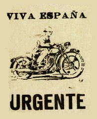 The Burgos imprint with the motorcycle driver