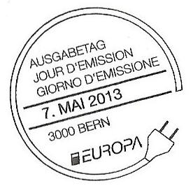 FDC postmark Europe stamps 2013 Switserland