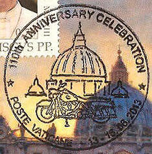 Postmark Vatican for 110th anniversary jaar Harley Davidson