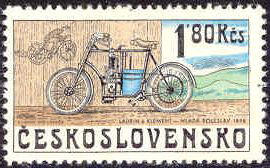 Czech stamp with Laurin & Klement motorcycle