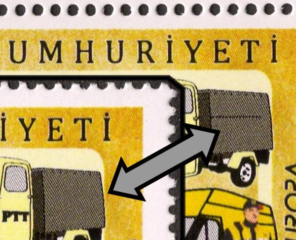 Different Turkish Europe stamp with and without text on the hood