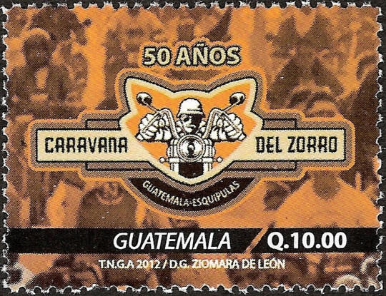 Stamp Guatemala on the occasion of the Caravana del Zorro