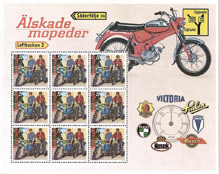 Souvenir sheet with moped series 2005