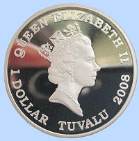 Coin set with old motorcycles, Tuvalu 2008