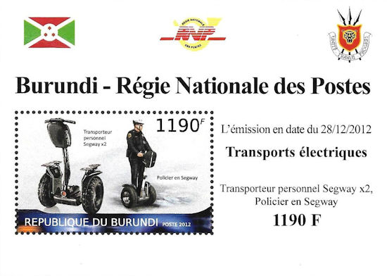 Burundi - block with Electrical police Segway