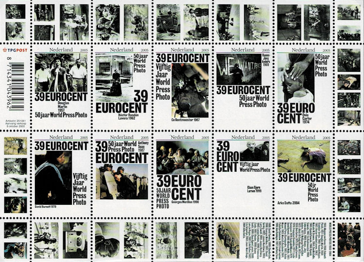 Nederlands postzegelvel 50 jaar World Press Photo