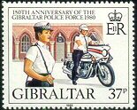 Zegel Gibraltar 1980 tgv. politiejubileum
