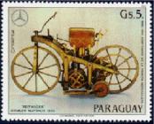 Daimler Reitrad op zegel Paraguay