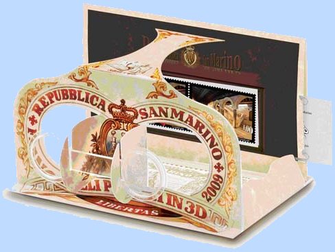 Stereoscoop voor postzegels van San Marino