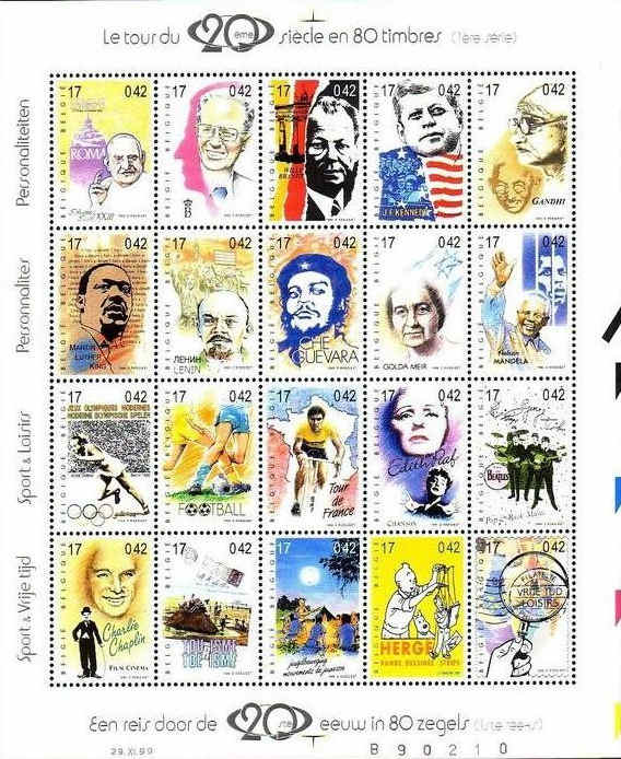 Stamp sheet Belgium with ao. Kennedy "Motorcade"