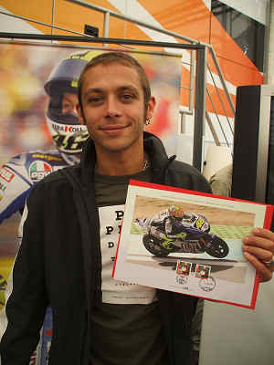 Rossi shows the promo sheet