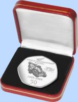 Man - coin for 50 years Honda in Manx-TT