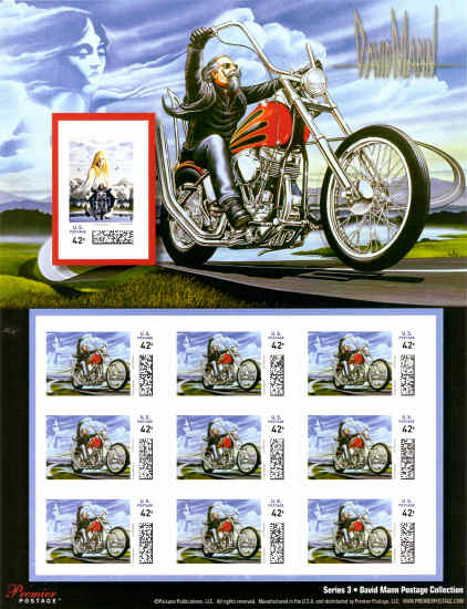 Stamp sheet USA with David Mann images