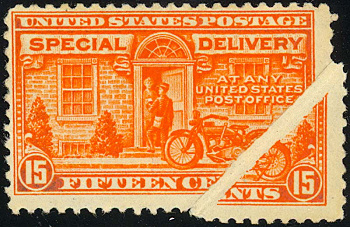 Express stamp USA with paper fold