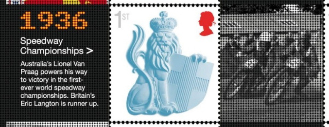 Wembley Smilers stamp with motorcycle