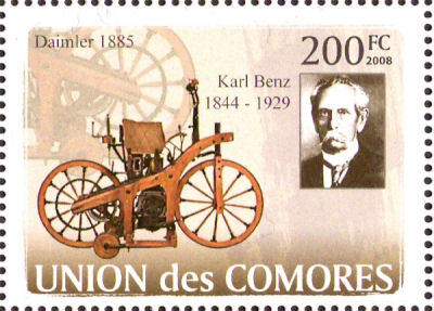 Stamp Comoren withDaimlers Reitrad