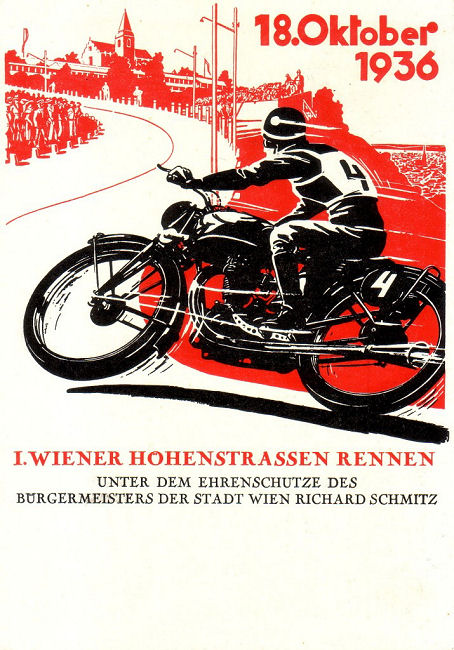 Poster 1st Wiener Hohenstrassen-Rennen 1936