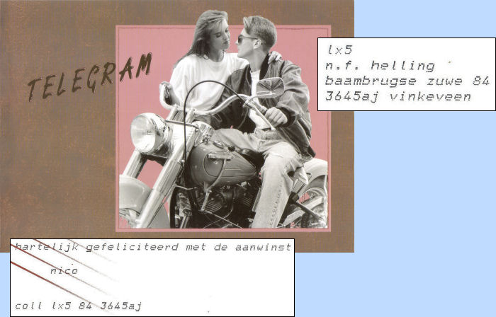 Dutch telegram with HD