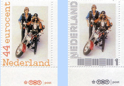 Personalised stamps with Barbie and Ken + Harley Davidson