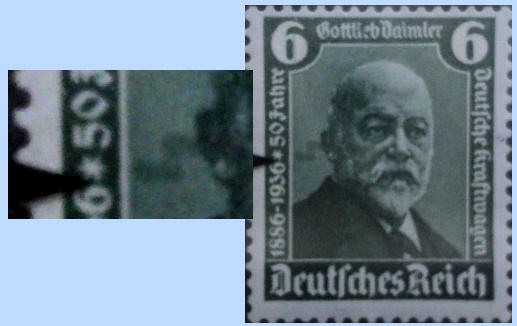 Printing error on German stamp with Daimler