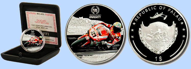 Coins from Palau with Ducati