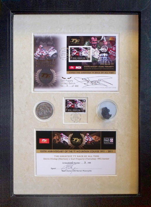 Framed and signed by Carl Fogarty FDC
