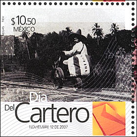 Stamp Mexico with rail-lorry