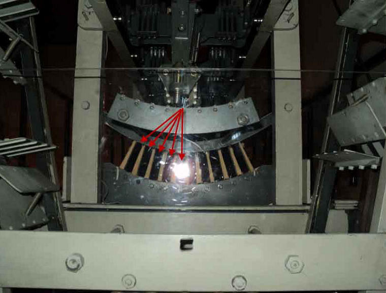 Sorting section of the Transorma machine