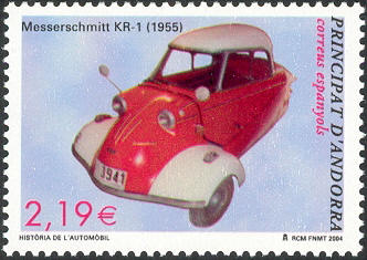 Stamp Spanish Andorra with Messerschmitt
