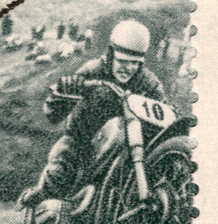 Russian motorcycle stamp - reprint from 1956