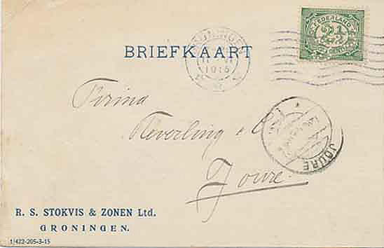 Briefkaart Stokvis Groningen