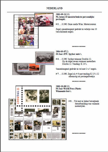 Een pagina zoals die van Nederland in de MFN-catalogus staat