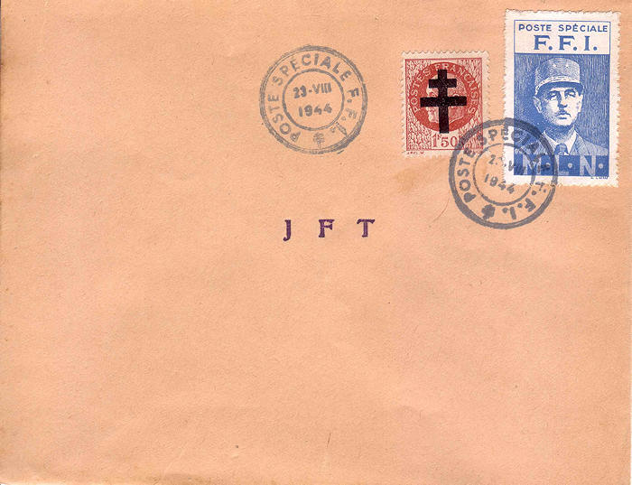 F.F.I. Envelop with date stamping 23-08-1944