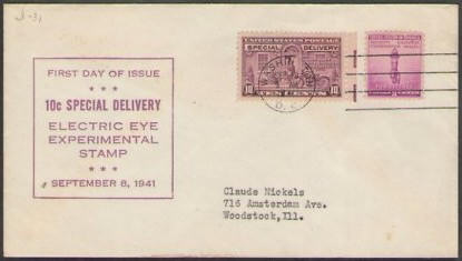 FDC tgv. eerste gebruik "Electric Eye"