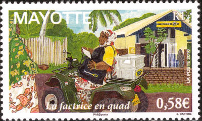 Mayotte stamp with Quad