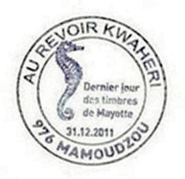 Last day stamping for use of Mayotte stamps