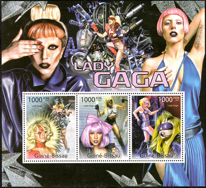 Stamp block Guiné-Bissau with Lady Gaga