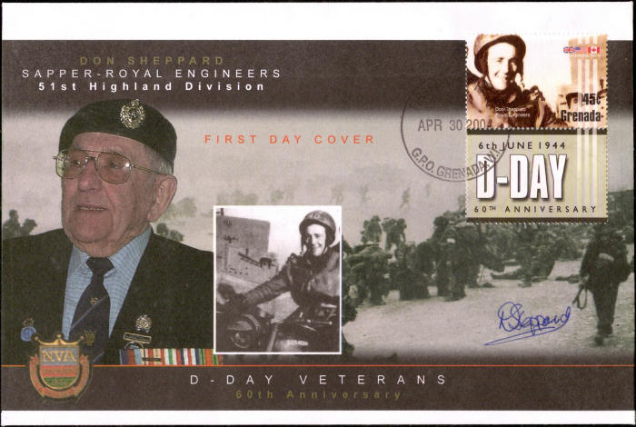 FDC with D-Day stamp Grenada