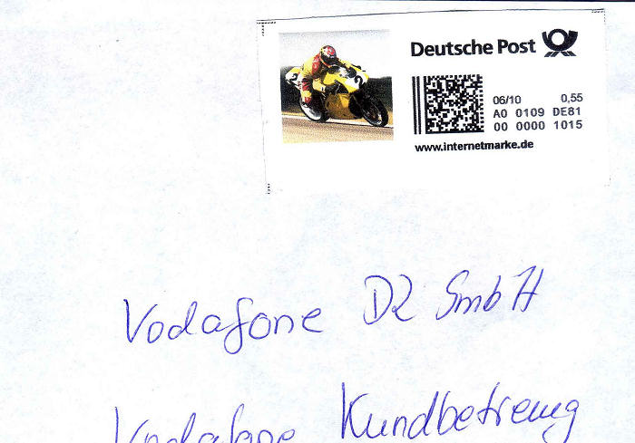 Envelop with German internet stamp
