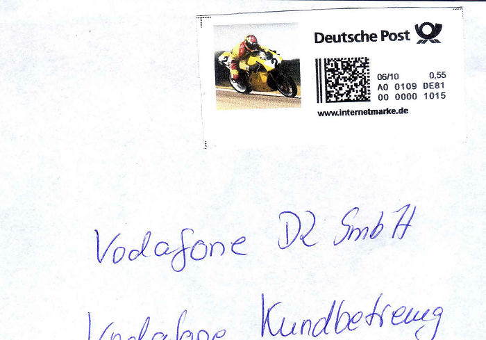 Envelop met Duitse internet postzegel