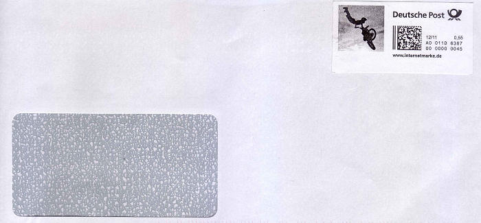 Envelop with German internet stamp