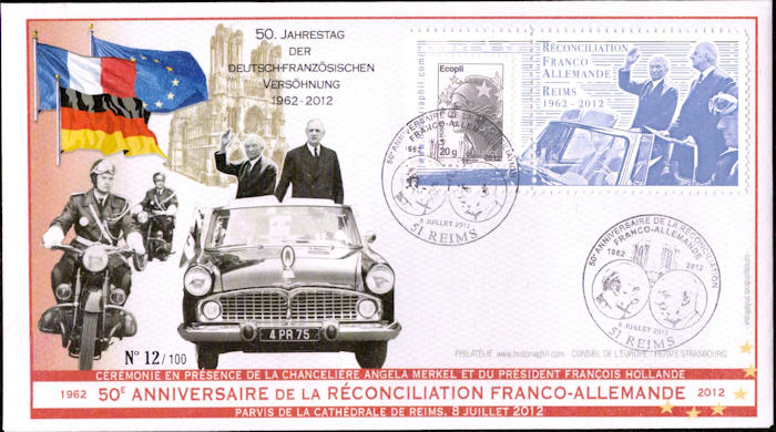 FDC met Timbre Port met Adenauer en De Gaulle