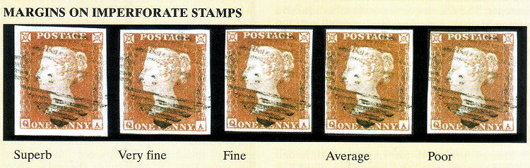 Kwalificaties van marges zoals gehanteerd door Stanley Gibbons