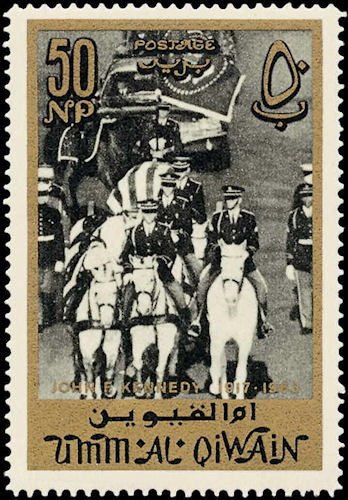 Stamp Um al Qiwain funeral JF Kennedy