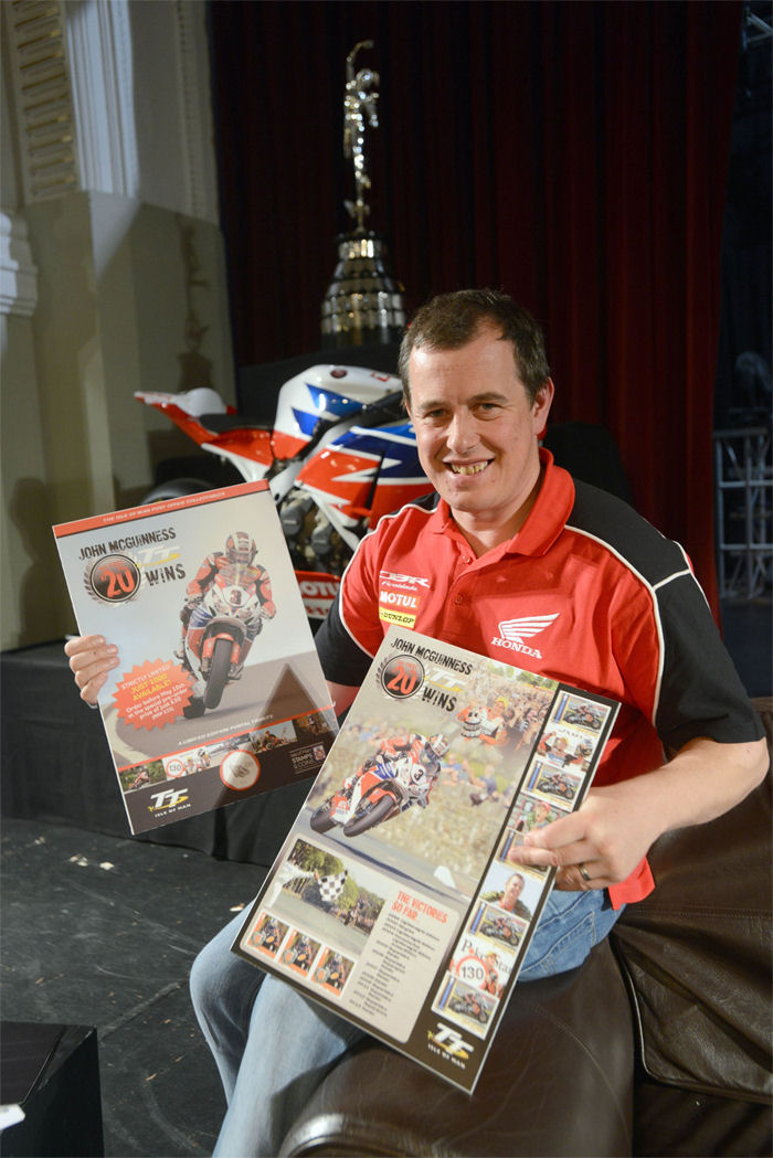 John McGuiness with Presentation sheet Isle of Man