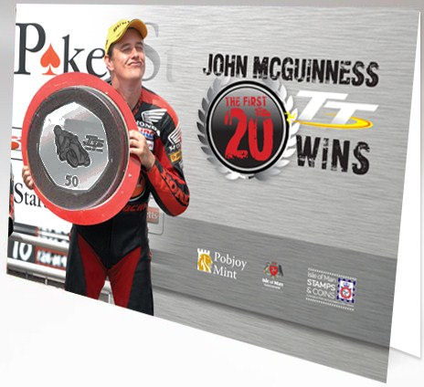 Isle of Man - Presentatiemapje munt John McGuiness